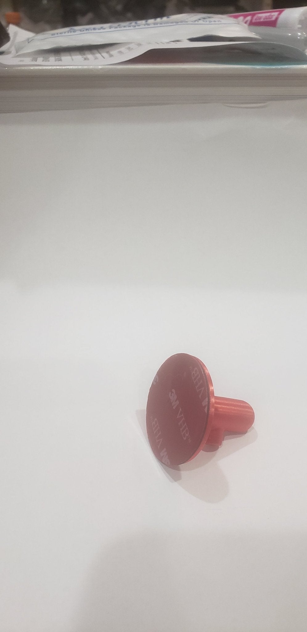 Red object on a white background