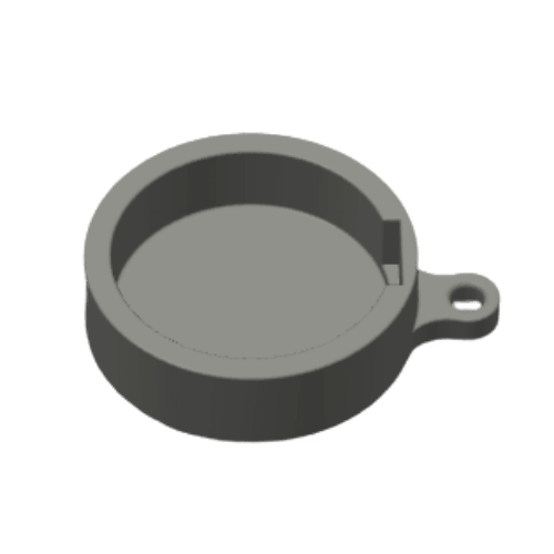 Dark gray metal cup with handle on a transparent background