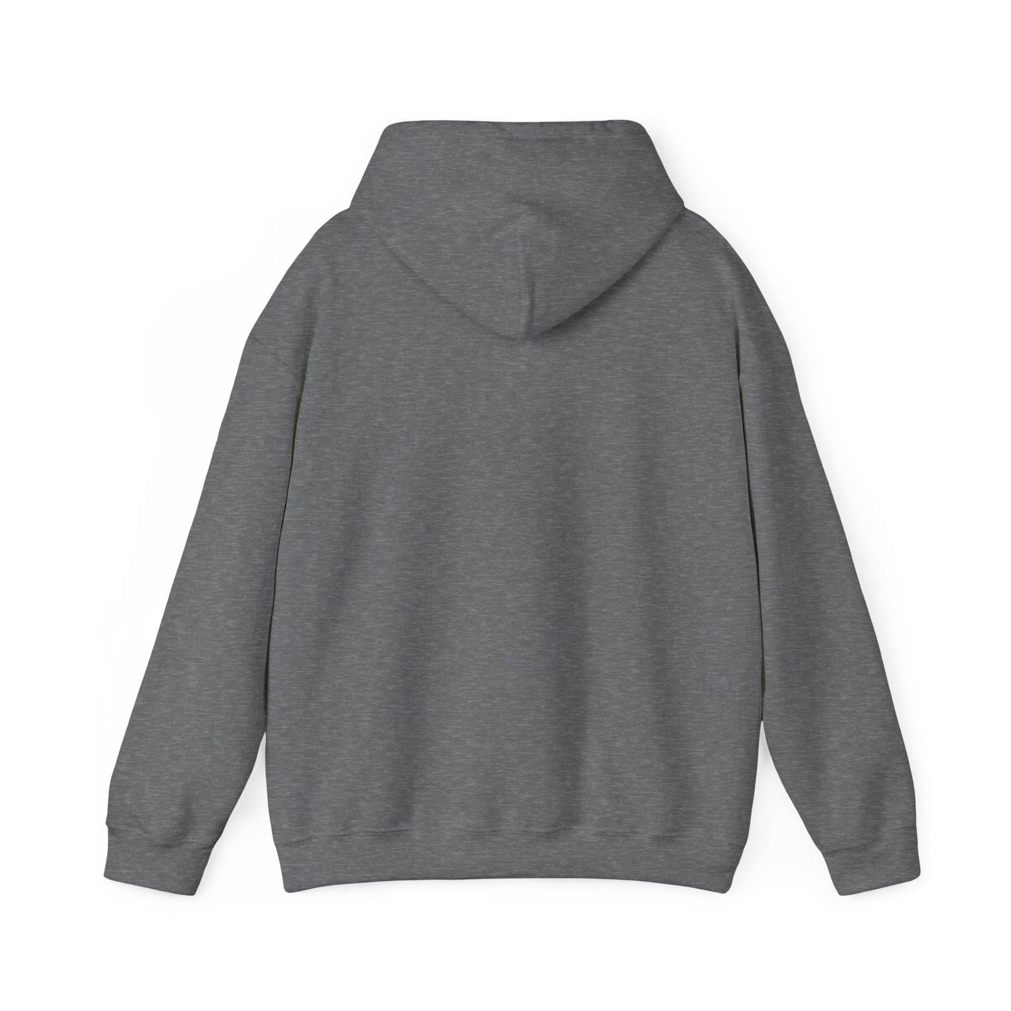 Hoodie Blank G18500, gray back view, 50/50 blend, cozy casual for everyday adventures.