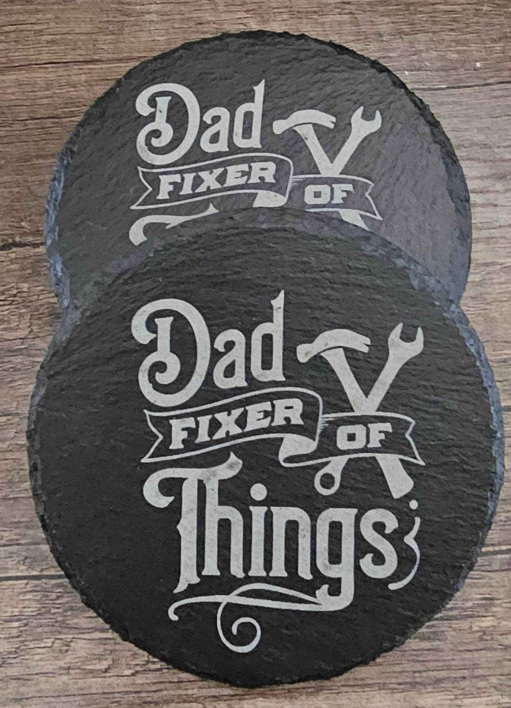 Elegant Custom Black Slate Coasters – Dad Fixer, Custom Slate Coasters & Elegant Barware Coasters