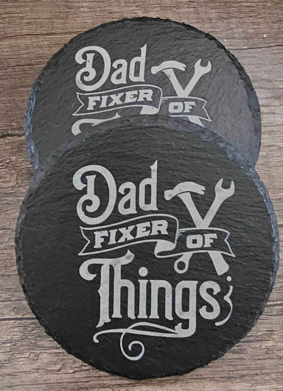 Elegant Custom Black Slate Coasters – Dad Fixer, Custom Slate Coasters & Elegant Barware Coasters