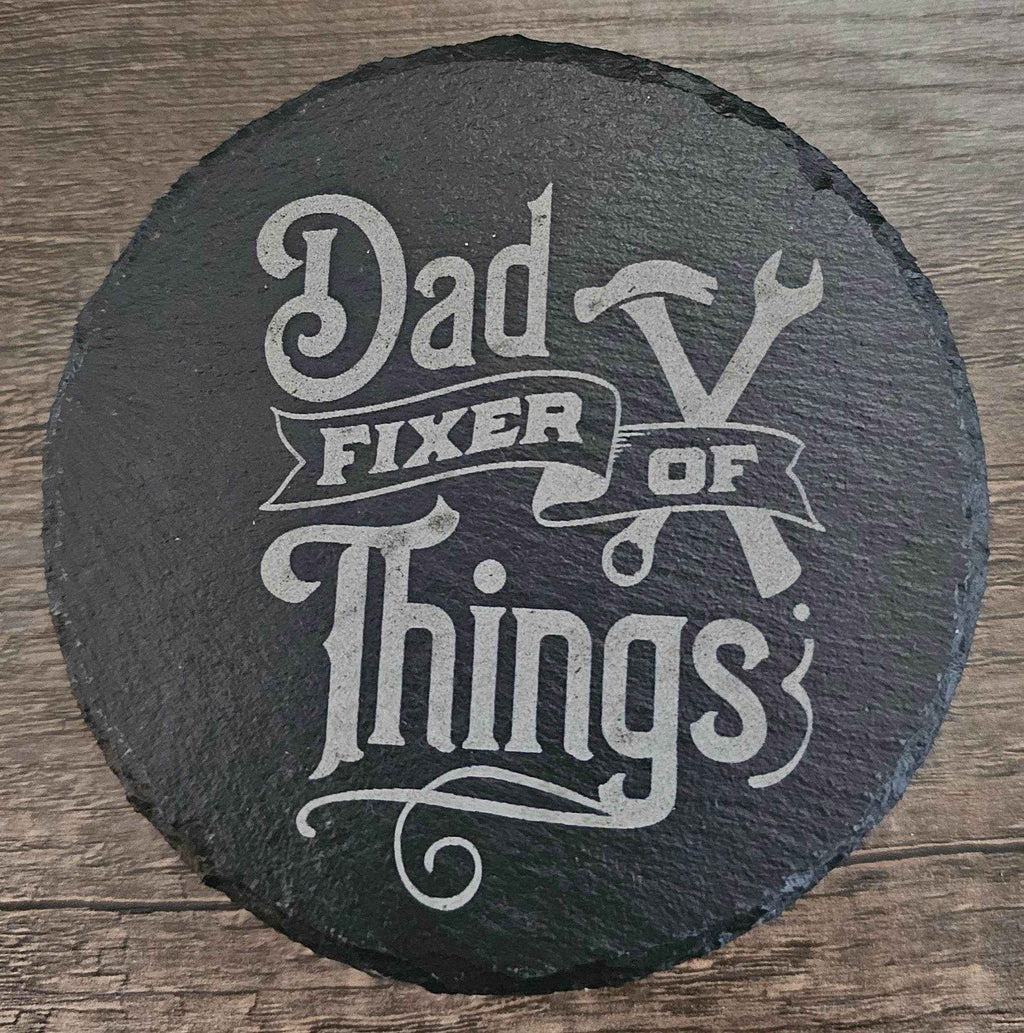 Elegant Custom Black Slate Coasters – Dad Fixer, Custom Slate Coasters & Elegant Barware Coasters