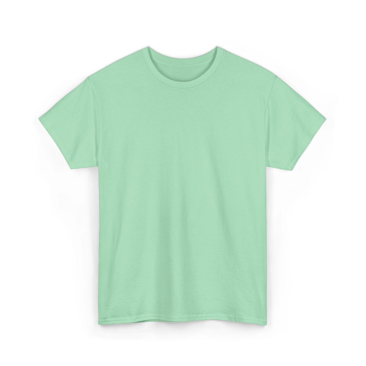 Mint green Mystery T-shirt: solid tee with one random in-house design included.