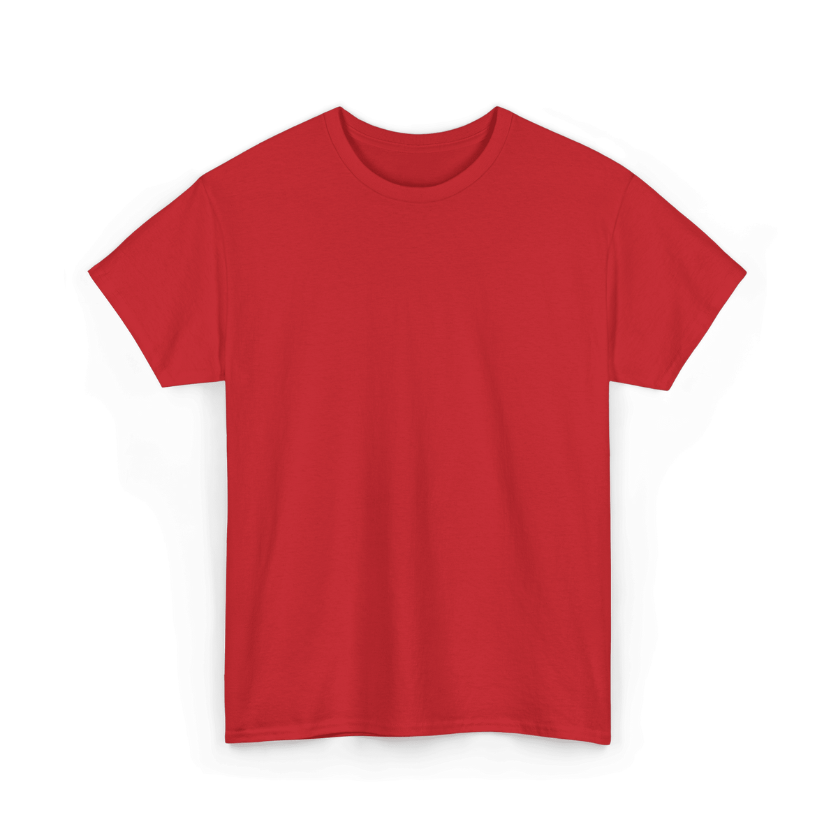 Red Mystery T-Shirt with a plain front on premium heavy cotton.