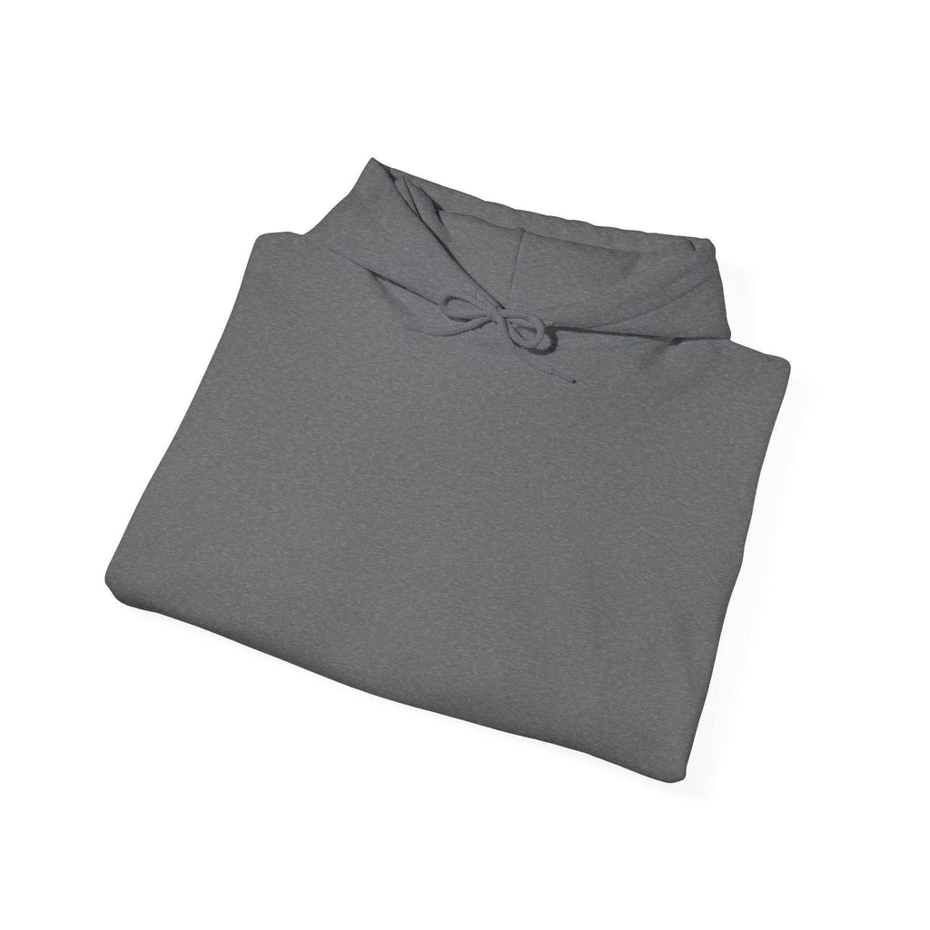 Hoodie_Blank G18500 folded gray 5050 blend hoodie with drawstring, cozy everyday wear.