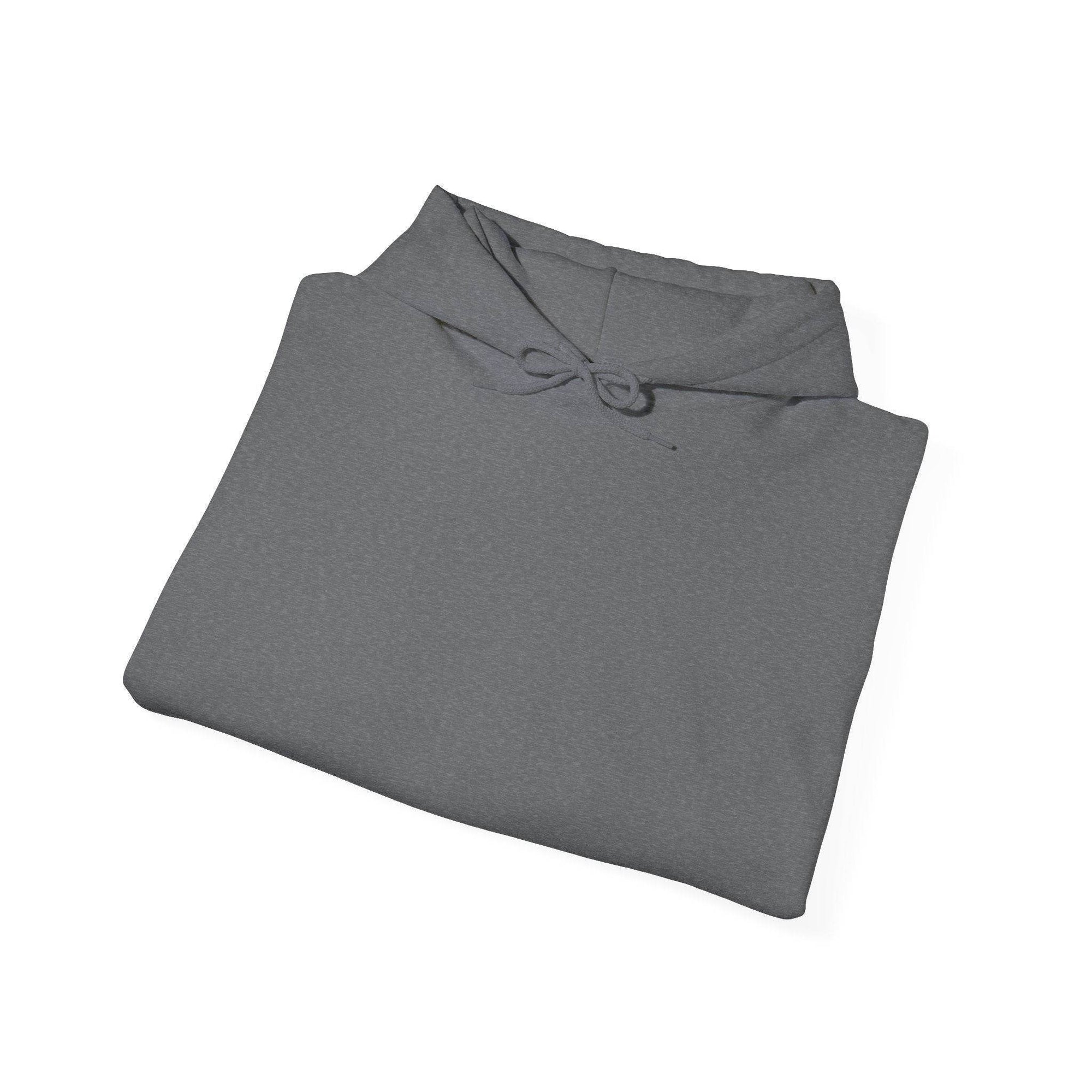 Hoodie_Blank G18500 folded gray 5050 blend hoodie with drawstring, cozy everyday wear.