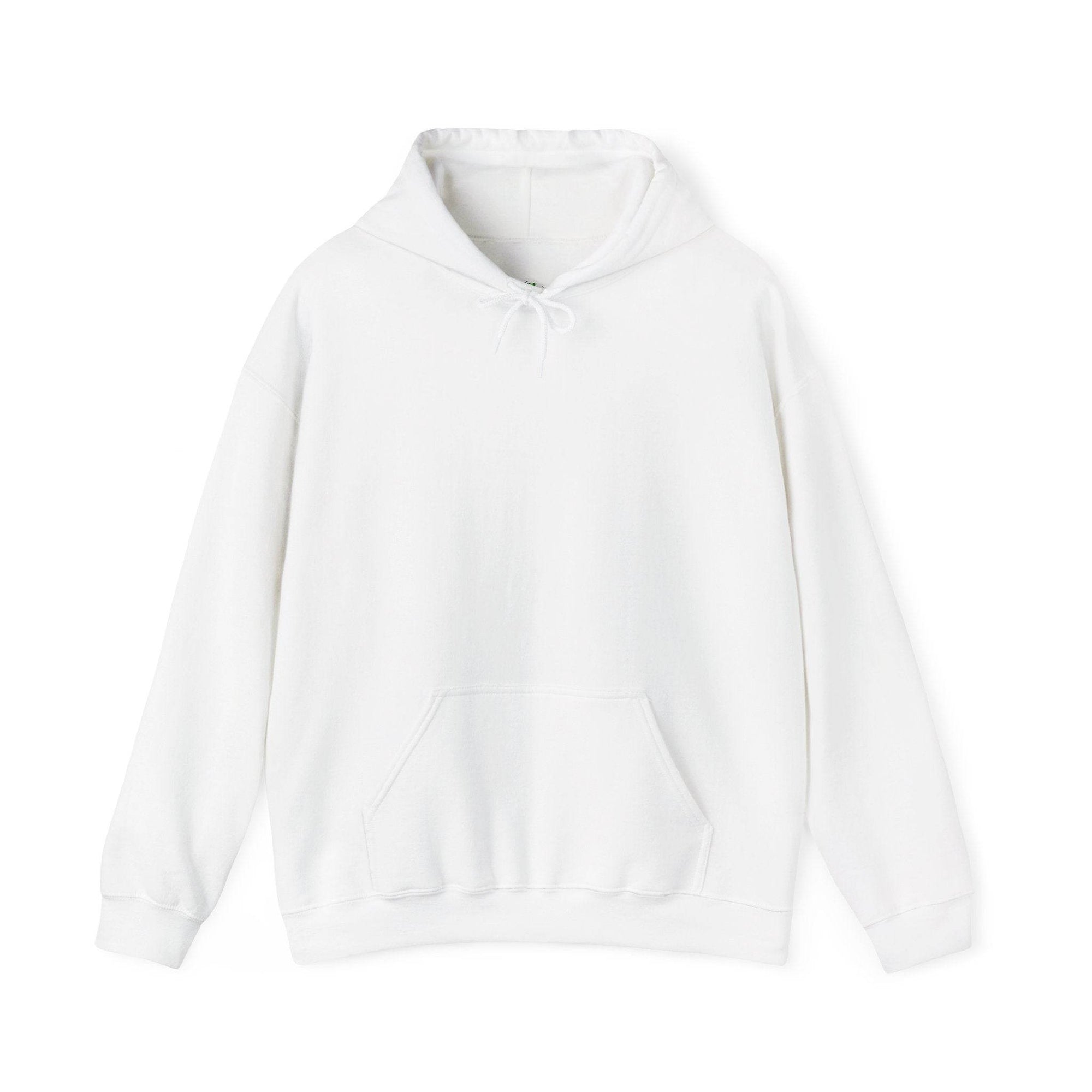 White hoodie, Hoodie Blank G18500 with drawstring hood and front kangaroo pocket