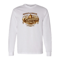 White sweatshirt with 'Whistlebrew Caffeinated Secrets' text and graphic on a green background