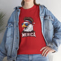 Merica Bald Eagle Shirt: patriotic eagle graphic with star-spangled sunglasses and MERICA text.