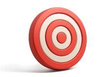 Red and white target on a white background