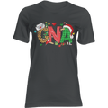CNA Christmas T-Shirt with festive leopard and plaid letters, Santa hat, unisex comfy cotton tee.