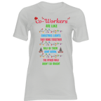 Funny Christmas T-shirt for coworkers with the quote: Co-Workers are like Christmas lights, they hang together.