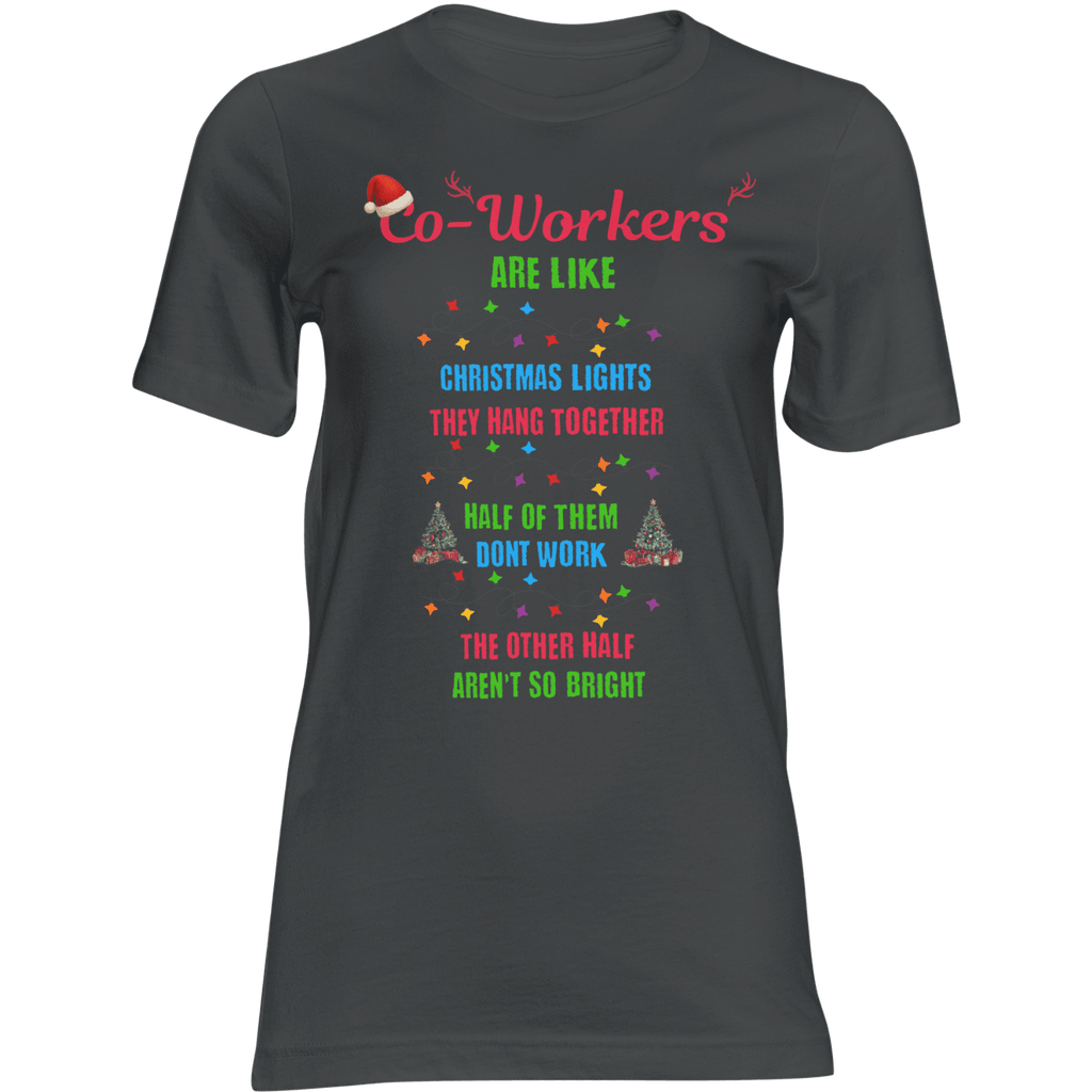 Funny Christmas coworker gift T-shirt with Co-Workers are like Christmas lights for office Secret Santa