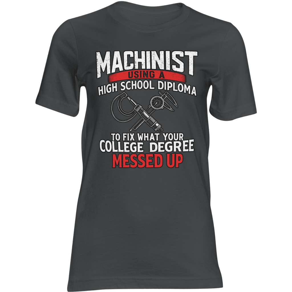 Black t-shirt with humorous text and graphic design on a transparent background