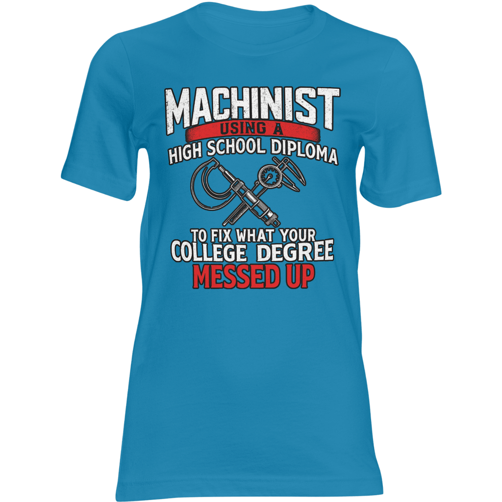 Blue t-shirt with text and graphic design on a transparent background