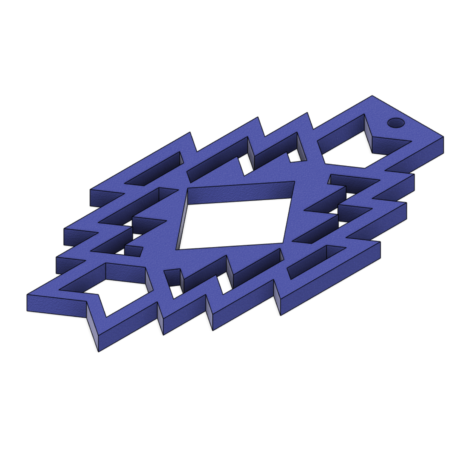 Blue geometric object on a white background