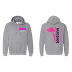 Gray hoodie with 'Certified Nurse Aide' text on a green background