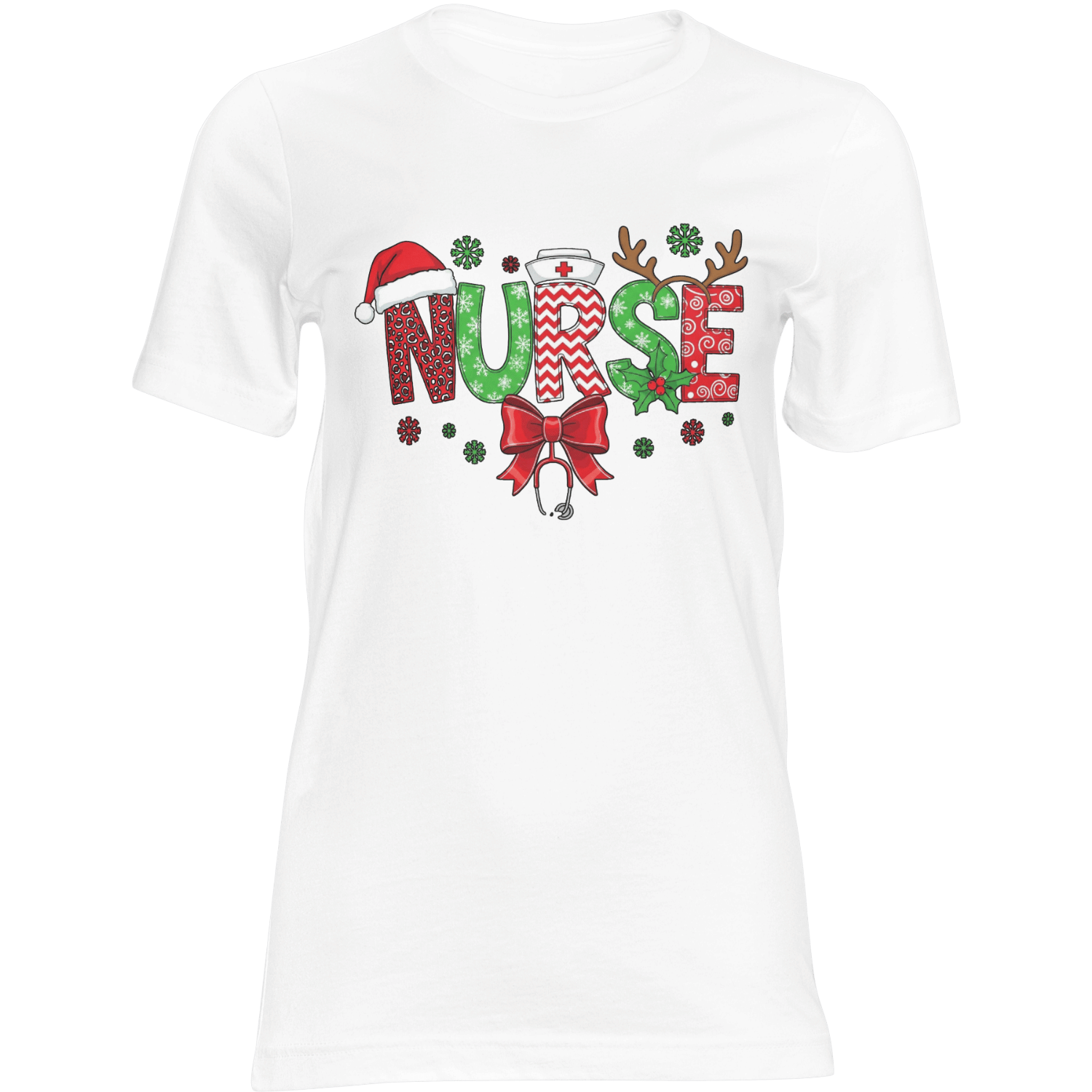 Nurse Christmas T Shirt For Nurses Funny Holiday Medical Gift Tee Size Available