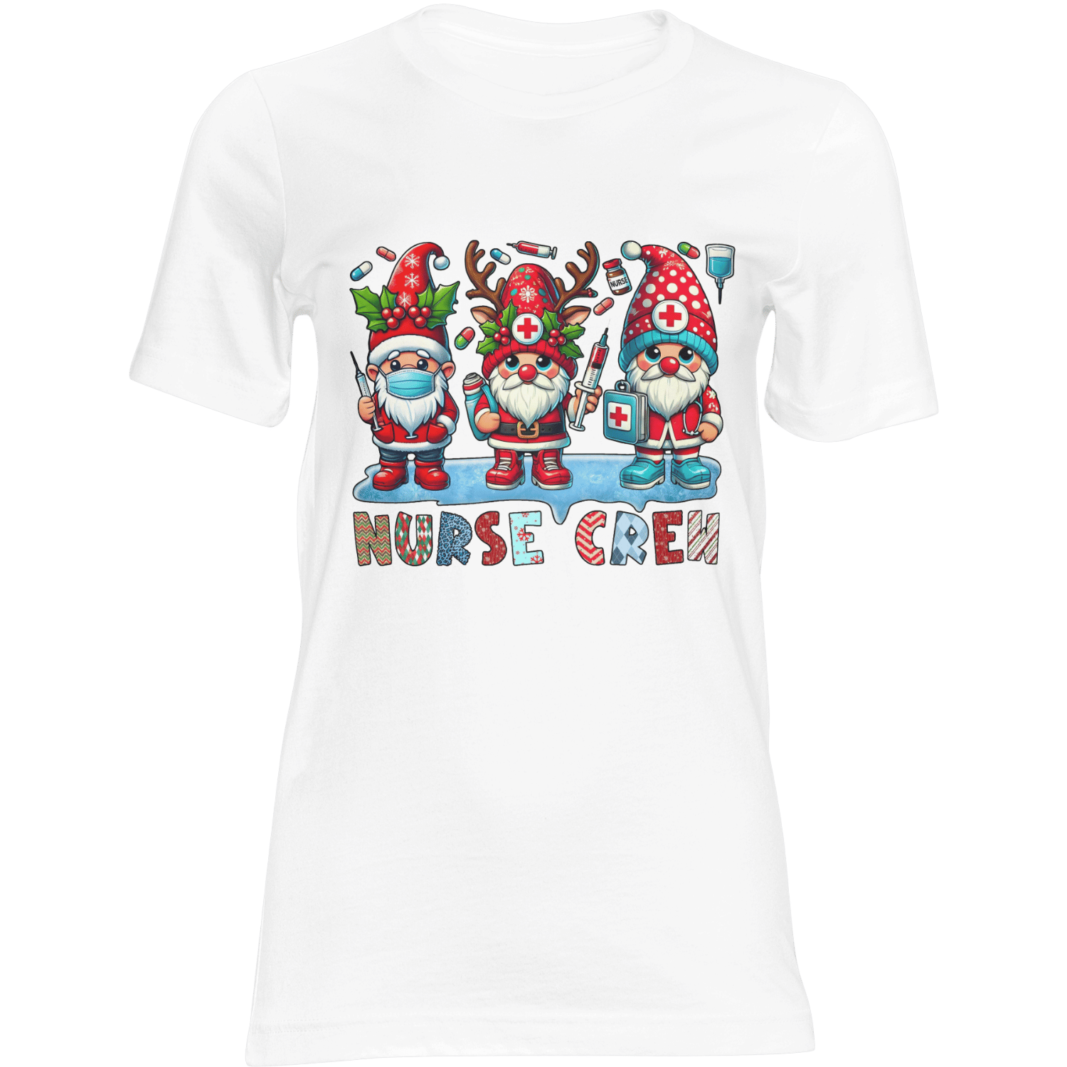 Christmas Nurse Gnomes T Shirt For Nurses Holiday Gift