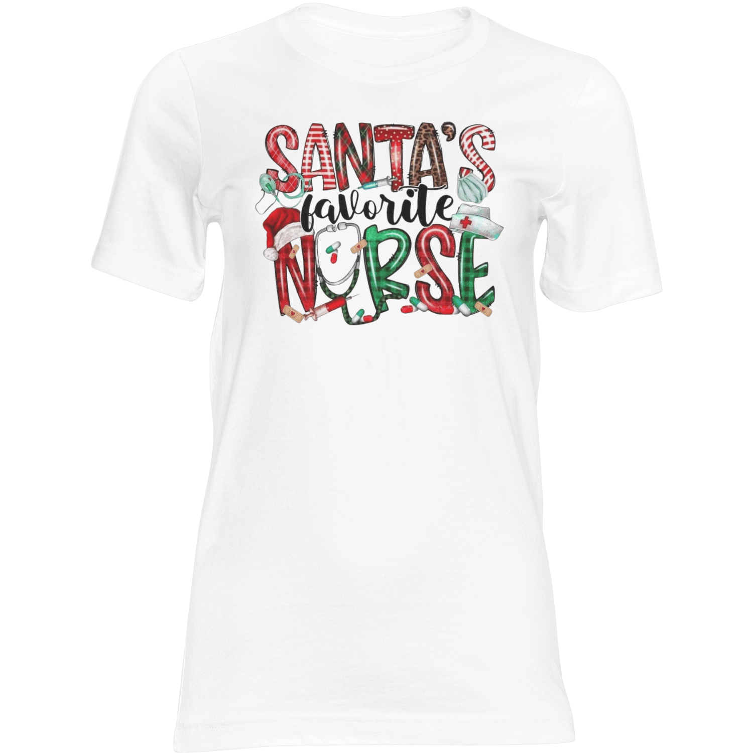 Santas Favorite Nurse Christmas Gift Tee For Nurses