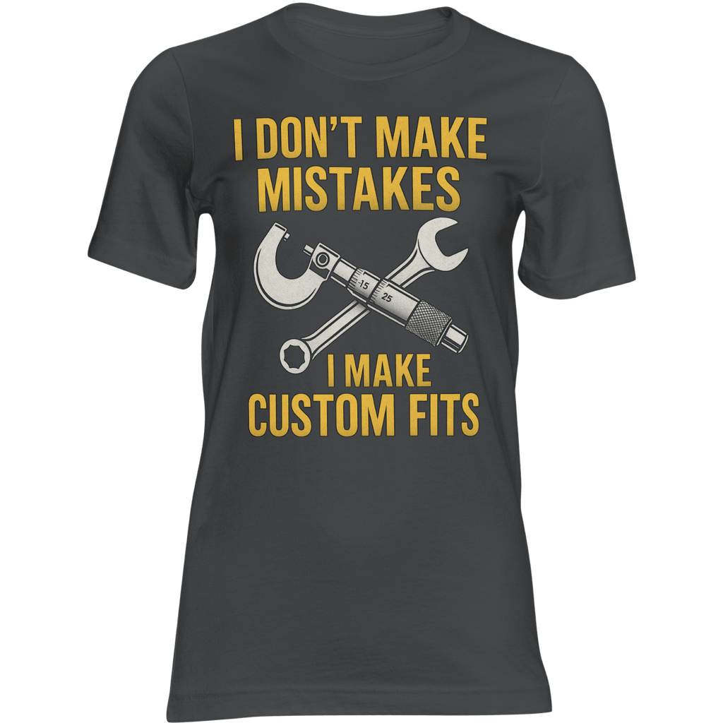 Black t-shirt with yellow and white text and graphics on a green background