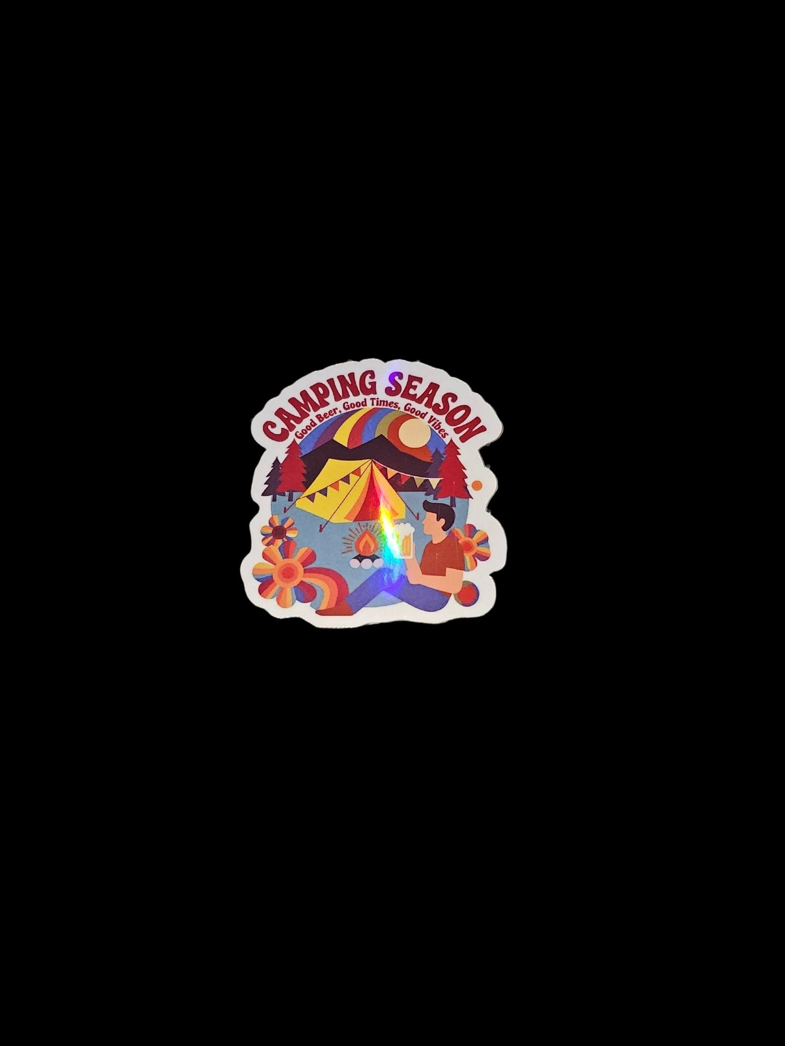 Colorful sticker with text on a cutting mat with ruler