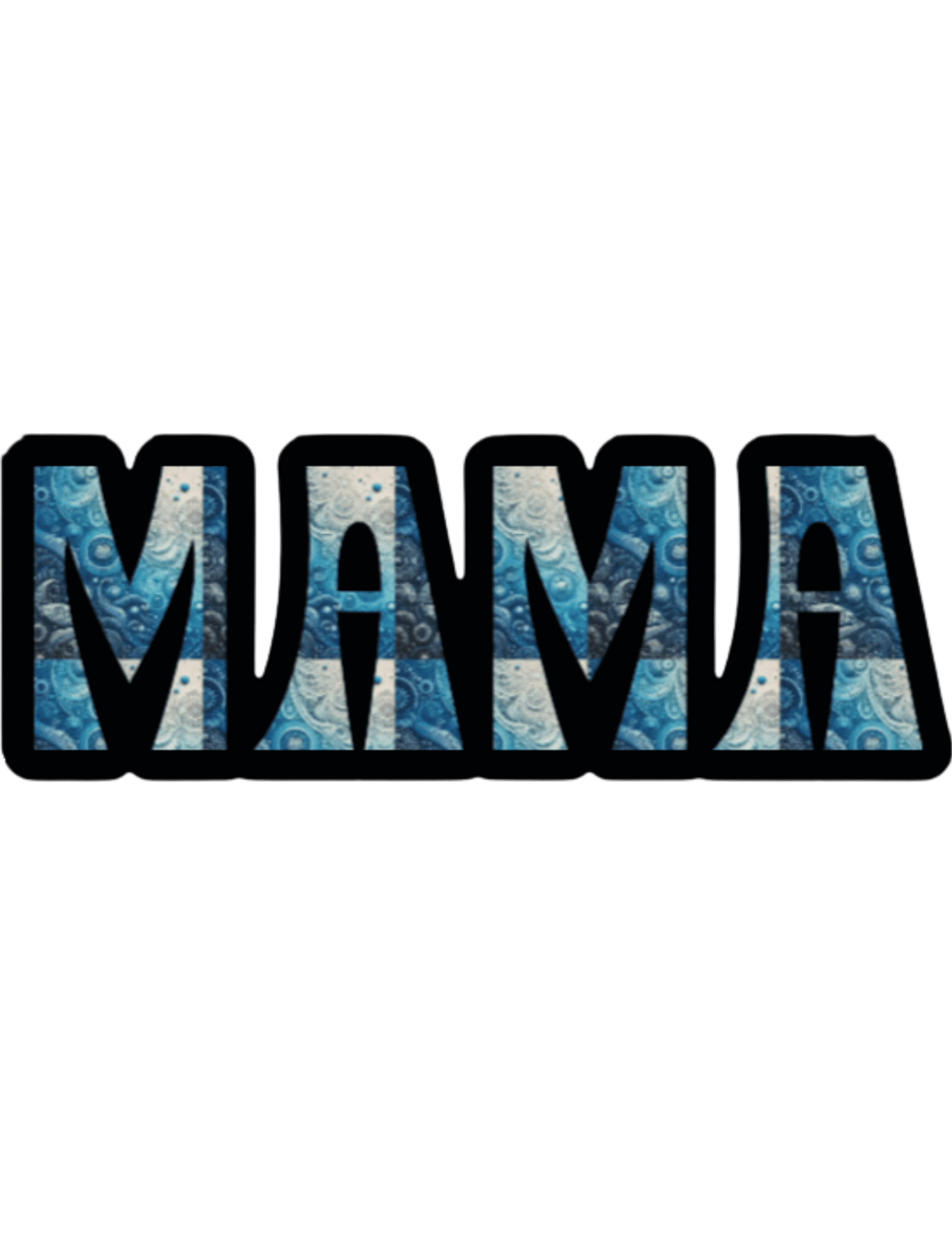 Mama Blue Bold Letter Sticker For A Balanced Eco Life