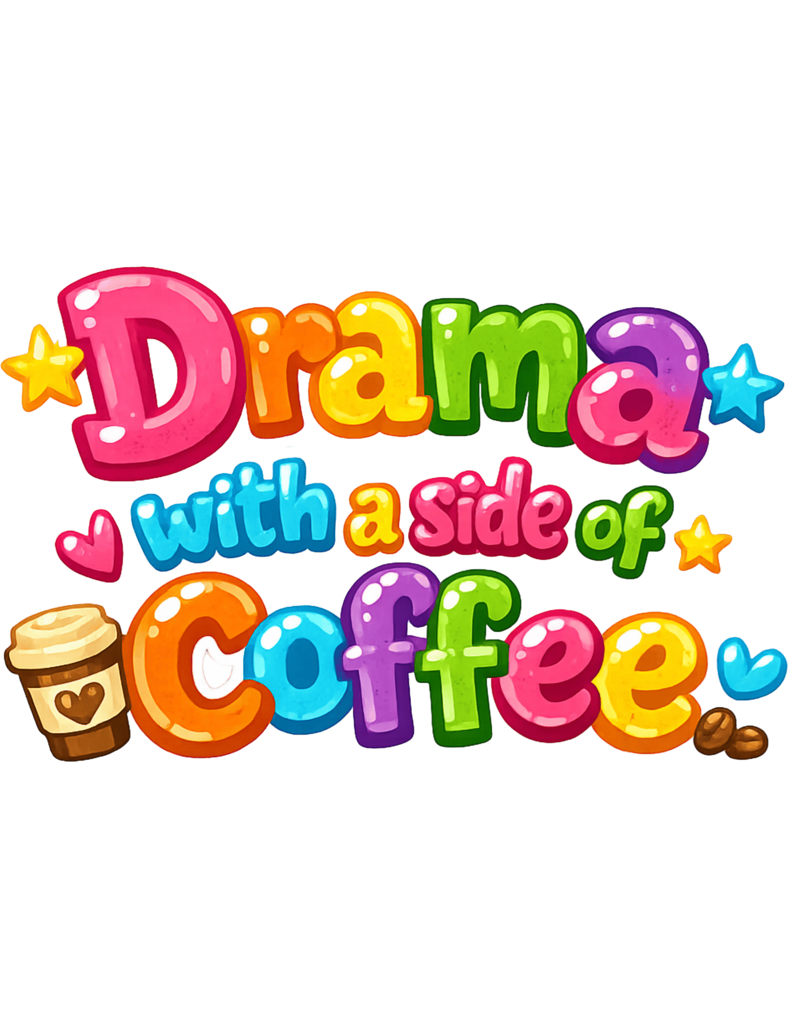 Drama With A Side Of Coffee Sticker Eco Friendly Work Life