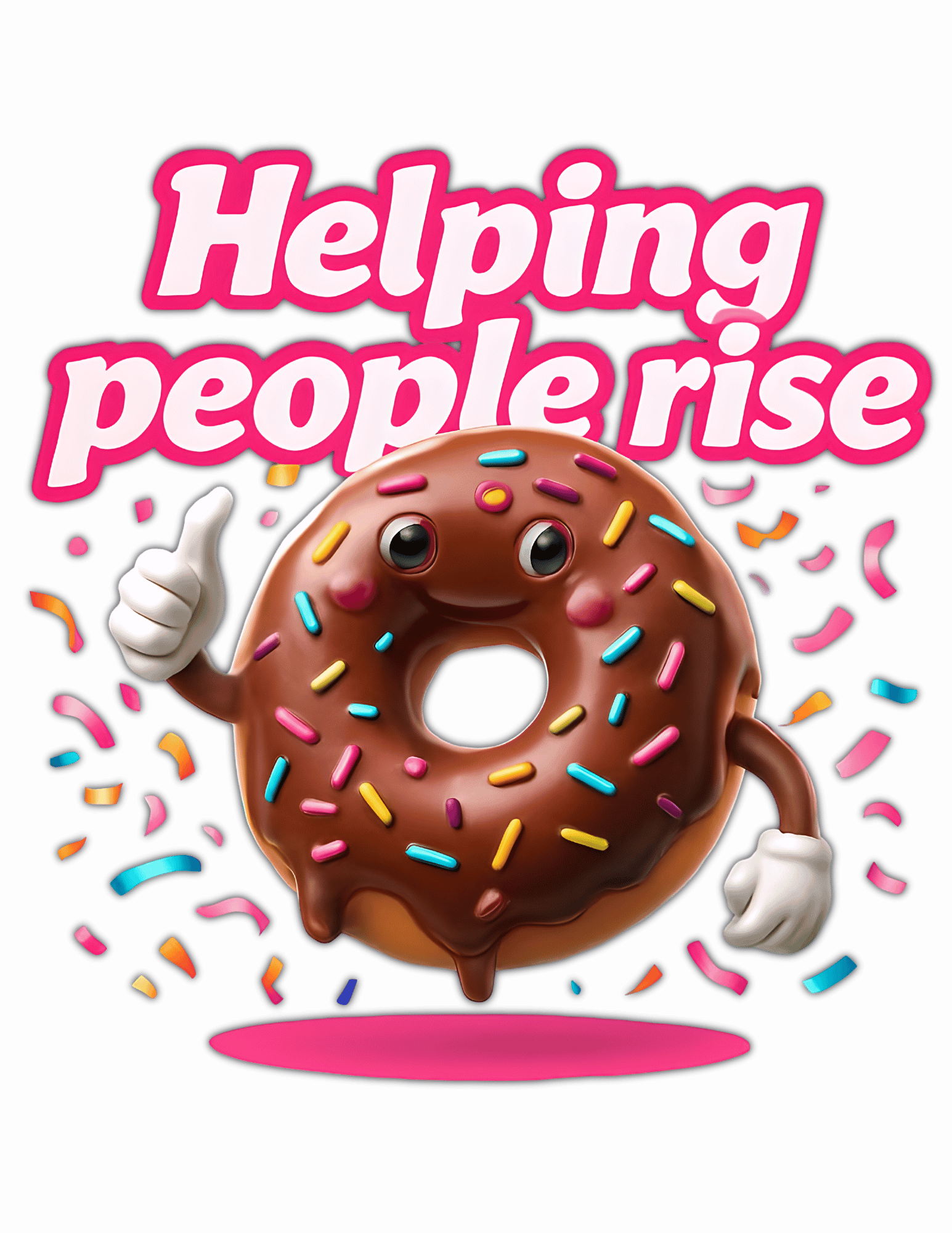 Helping People Rise Donut Sticker Eco Friendly Balance