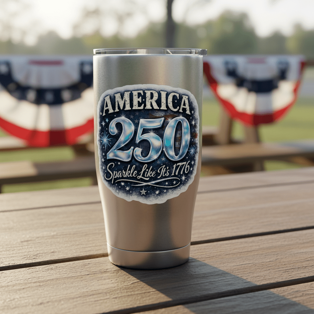 America 250 sticker mockup