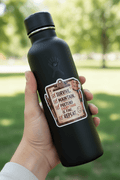 Funny To Do List vinyl sticker on water bottle outdoor lifestyle shot