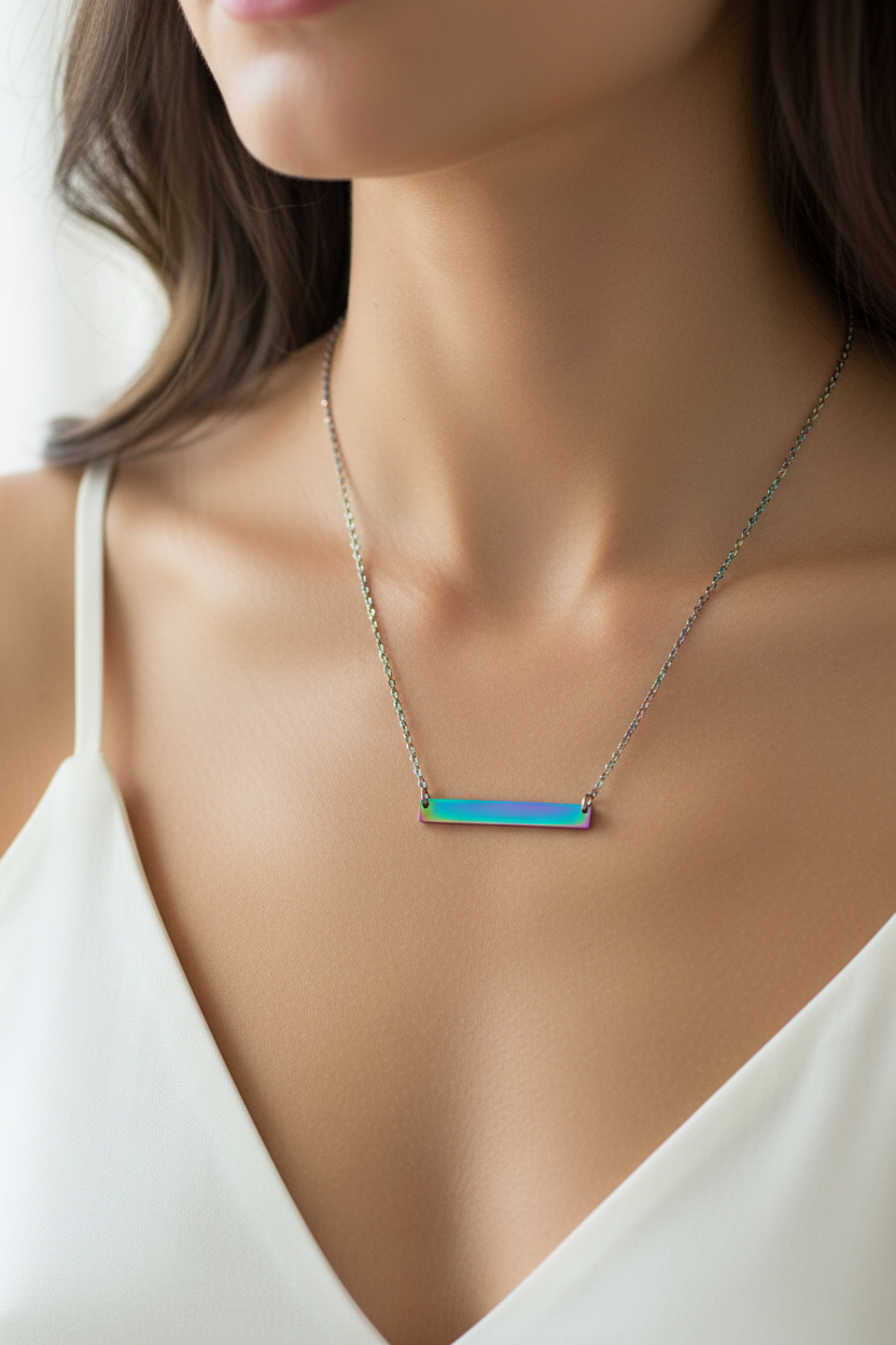Rainbow Bar Necklace Mockup
